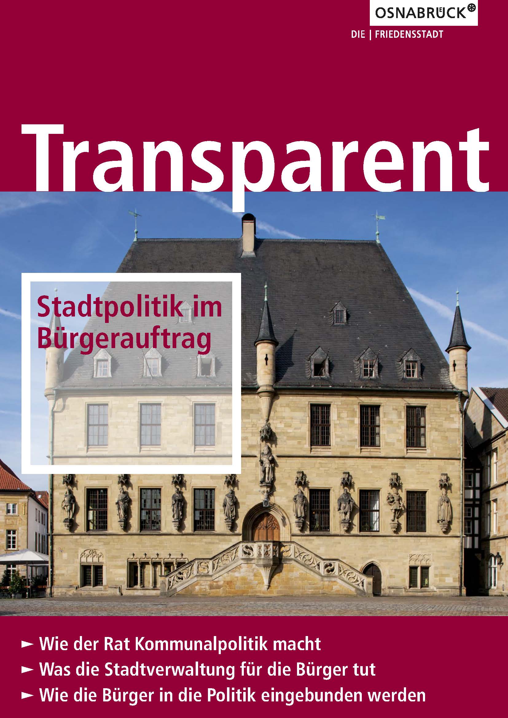 Titelseite der Ratsbroschüre "Transparent"